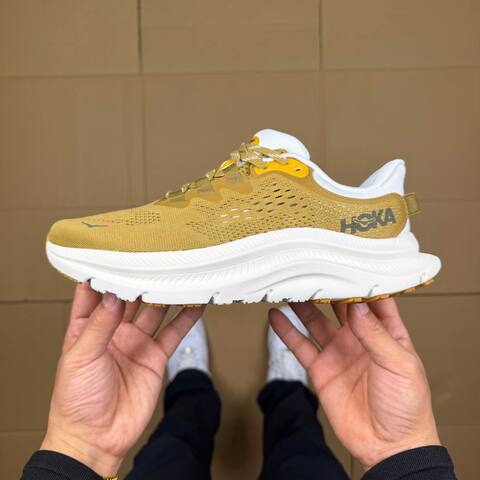 HOKA Kawana 2 Khaki White Yellow Running Shoe Running Sneakers (BS-86916)