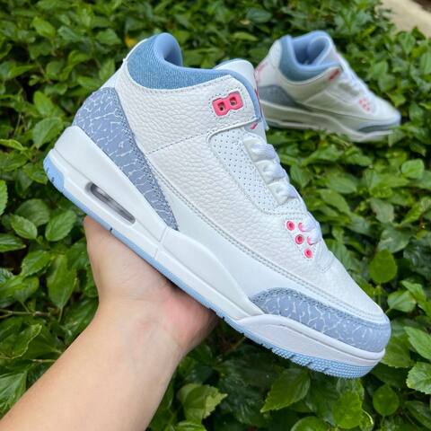 Jordan Air Jordan 3 Retro HQ0784-101 White Pink Blue EUR 41 Basketball Shoe - Men's (BS-87249)