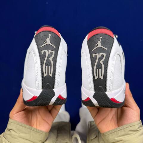 Jordan Air Jordan 14 Retro 487471-160 White Black Red Silver EU 42 5 Basketball Shoe - Men's (BS-87327)
