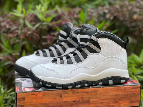 Jordan Air Jordan 10 Retro HJ6779 104 White Black Light Steel Grey US 9 5 UK 8 5 BR 41 EUR 43 Cm 27 5 Basketball Shoe - Men's (BS-87068)