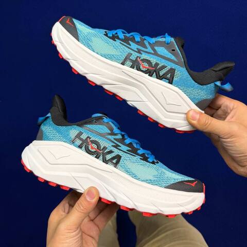 HOKA Challenger 8 Blue Black White Red Trail Shoe Trail Running Sneakers (BS-86849)
