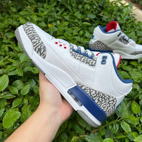 Jordan Air Jordan 3 Retro 854262 106 White Fire Red True Blue Grey US 9 5 UK 8 5 EU 43 Basketball Shoe - Men's (BS-87337)