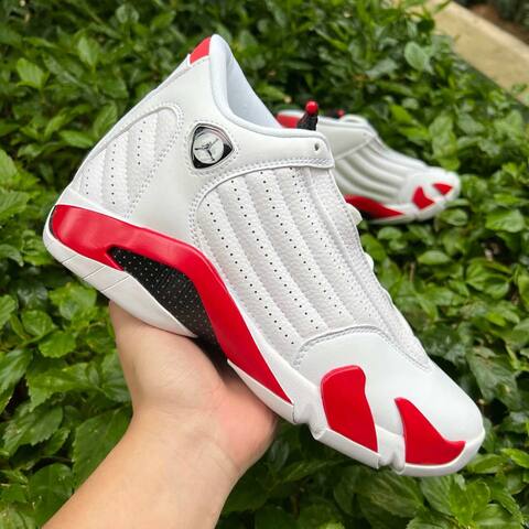 Jordan Air Jordan 14 Retro 487471-100 White Black Varsity Red EU 43 Basketball Shoe - Men's (BS-87331)