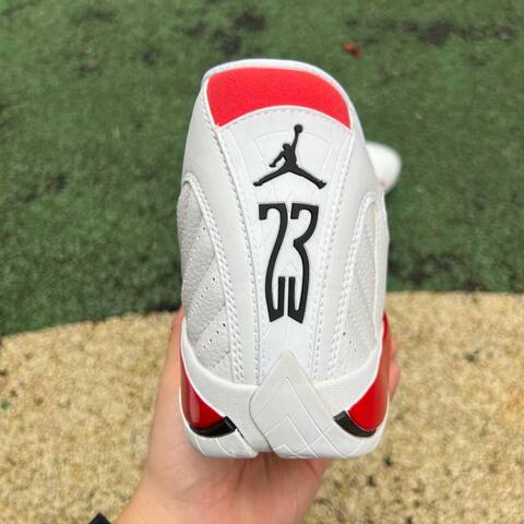 Jordan Air Jordan 14 Retro 487471 100 White Black Varsity Red US 8 5 UK 7 5 EUR 42 26 5cm BR 40 Basketball Shoe - Men's (BS-87334)