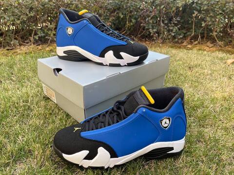 Jordan Air Jordan 14 Retro 487471-407 Varsity Royal Black Yellow White US 9 5 UK 8 5 BR 41 EUR 43 Cm 27 5 Basketball Shoe - Men's (BS-87335)