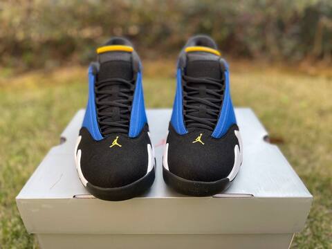 Jordan Air Jordan 14 Retro 487471-407 Varsity Royal Black Yellow White US 9 5 UK 8 5 BR 41 EUR 43 Cm 27 5 Basketball Shoe - Men's (BS-87335)