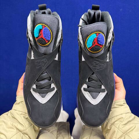 Jordan Air Jordan 8 Retro 305381 006 Black Grey Bright Concord Aqua EU 42 5 Basketball Shoe - Men's (BS-87307)