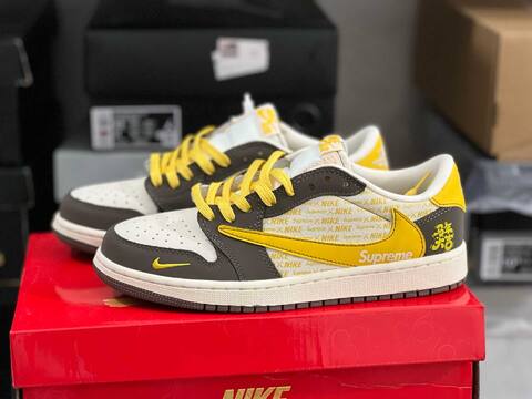 Jordan Air Jordan 1 Hi Zoom Air XD1979 005 White Brown Yellow Gold EU 41 Sneaker - Men's (BS-87205)