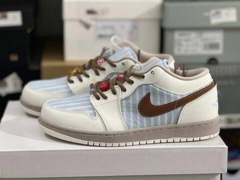 Jordan Air Jordan 1 Low IR7553 422 Hydrogen Blue Light British Tan White EU 40 Sneaker - Men's (BS-87151)