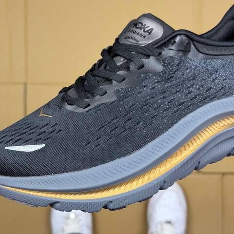 HOKA Kawana Black Dark Grey Gold White Running Shoe Running Sneakers (BS-86927)