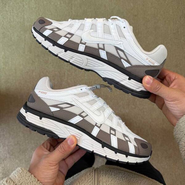 Nike P-6000 white/grey/brown with orange accents EU 40 running
