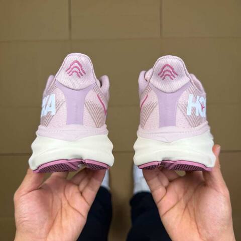 HOKA Clifton 9 Light Pink White Running Shoe Running Sneakers (BS-86879)