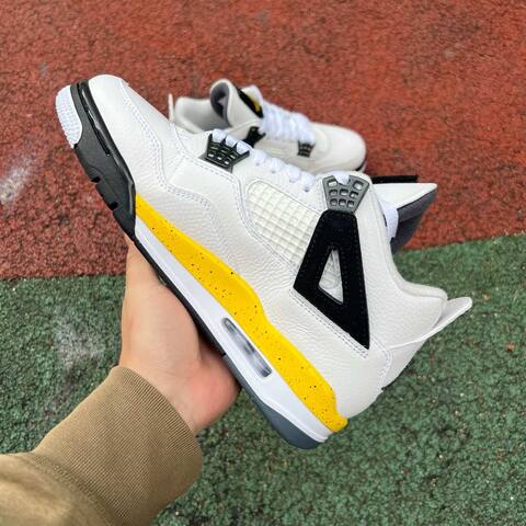 Jordan Air Jordan 4 Retro IO2463 102 White Tour Yellow Black EUR 42 Basketball Shoe - Men's (BS-87267)