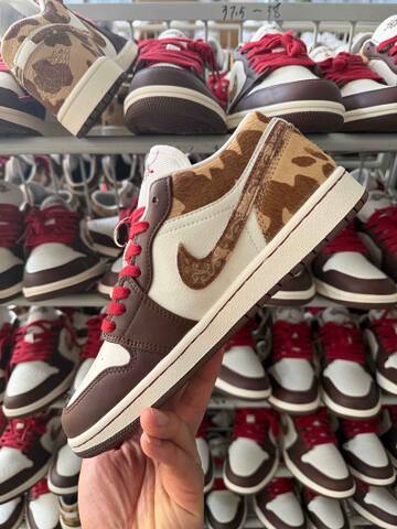 Jordan Air Jordan 1 Low IQ5321-121 Sail Brown Red Tan EU 37 5-38 Sneaker - Women's (BS-87149)