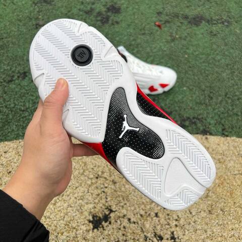 Jordan Air Jordan 14 Retro 487471 100 White Black Varsity Red US 8 5 UK 7 5 EUR 42 26 5cm BR 40 Basketball Shoe - Men's (BS-87334)