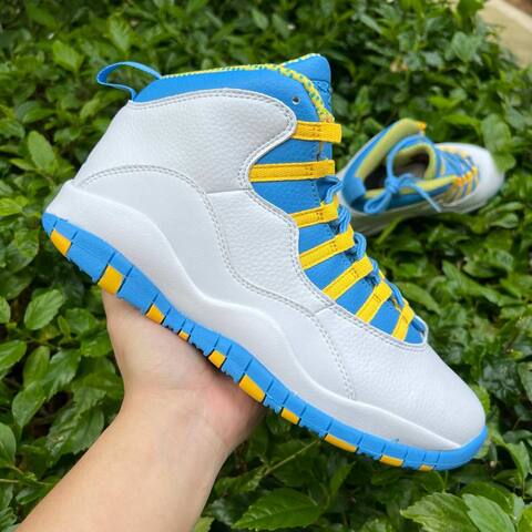 Jordan Air Jordan 10 Retro HOH HJ6779 112 White North Carolina Blue Yellow EU 43 Basketball Shoe - Men's (BS-87065)
