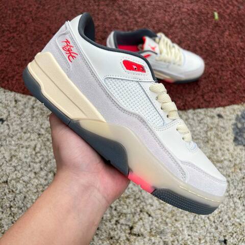 Jordan Flight Court SP FZ9854 108 Beige Gray Red Black US 7 UK 6 BR 38 EUR 40 25cm Sneaker - Unisex (BS-87246)