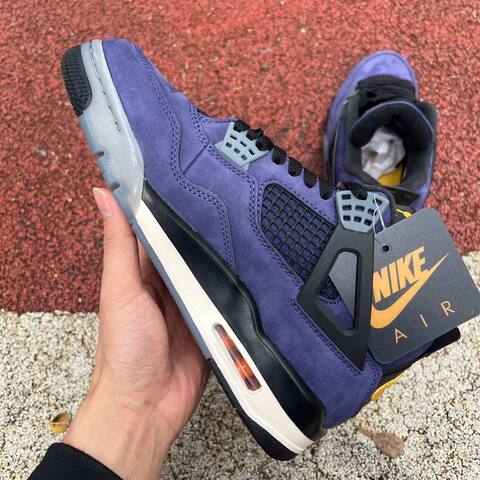 Jordan Air Jordan 4 Retro FV5029 500 Imperial Purple Black Grey Yellow US 8 UK 7 EUR 41 Basketball Shoe - Men's (BS-87259)