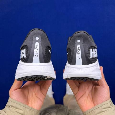 HOKA ONE ONE Arahi 7 White Blue Black Grey Running Shoe Running Sneakers (BS-86830)