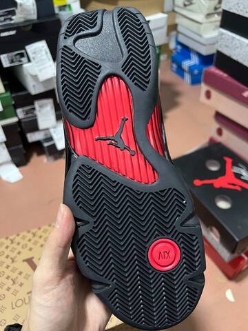 Jordan Air Jordan 14 Retro 487471 003 Black Varsity Red EU 45 Basketball Shoe - Men's (BS-87333)
