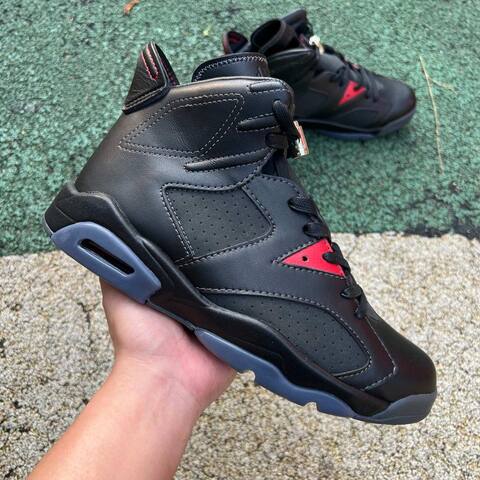 Jordan Air Jordan 6 Retro PRM II6558 001 Off Noir Pocante Red US 9 5 UK 8 5 BR 41 Cm 27 5 Basketball Shoe - Men's (BS-87297)