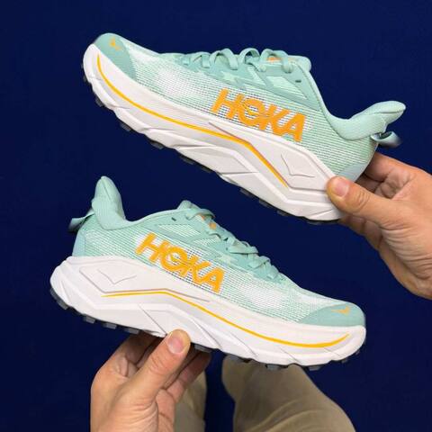 HOKA Challenger 8 Mint Green White Orange Trail Shoe Trail Running Sneakers (BS-86846)