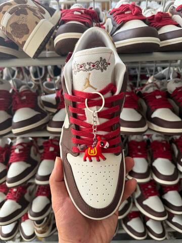 Jordan Air Jordan 1 Low IQ5321-121 Sail Brown Red Tan EU 37 5-38 Sneaker - Women's (BS-87149)