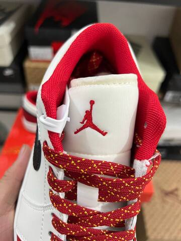 Jordan Air Jordan 1 Low DF61 9002 White Red Black Yellow EUR 40 Sneaker - Men's (BS-87227)
