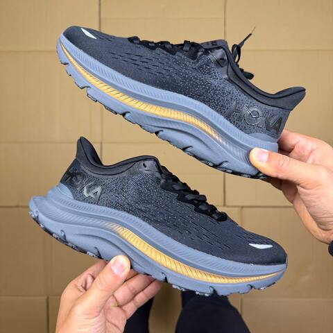 HOKA Kawana Black Dark Grey Gold White Running Shoe Running Sneakers (BS-86927)