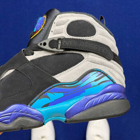 Jordan Air Jordan 8 Retro 305381 006 Black Grey Bright Concord Aqua EU 42 5 Basketball Shoe - Men's (BS-87307)