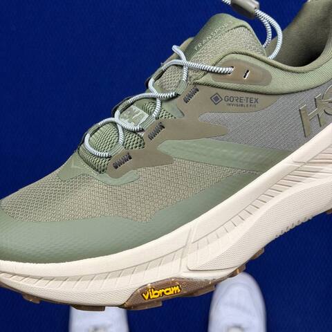 HOKA Transport GTX Olive Green Off White Brown Trail Shoe Trail Running Sneakers (BS-86832)