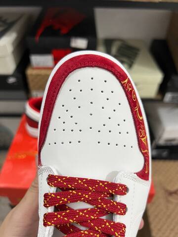 Jordan Air Jordan 1 Low DF61 9002 White Red Black Yellow EUR 40 Sneaker - Men's (BS-87227)