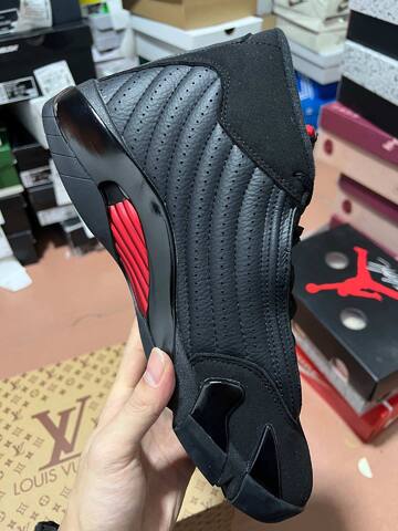 Jordan Air Jordan 14 Retro 487471 003 Black Varsity Red EU 45 Basketball Shoe - Men's (BS-87333)