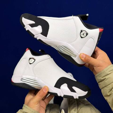 Jordan Air Jordan 14 Retro 487471-160 White Black Red Silver EU 42 5 Basketball Shoe - Men's (BS-87327)