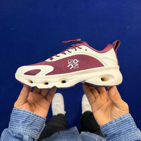 LOEWE x On Cloudsol Burgundy Off White Running Shoe Running Sneakers (BS-86759)