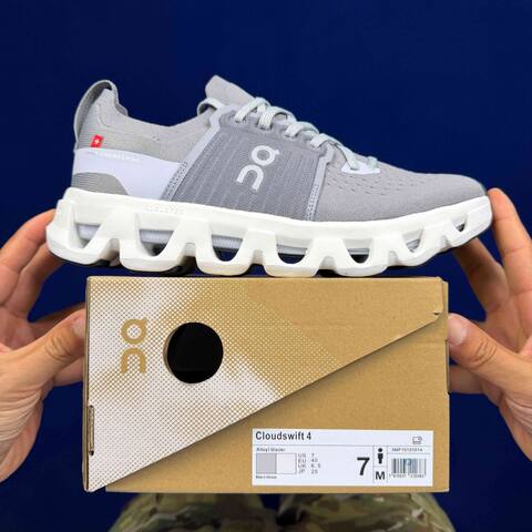 On Cloudswift 4 Grey White Black Running Shoe Running Sneakers (BS-86747)
