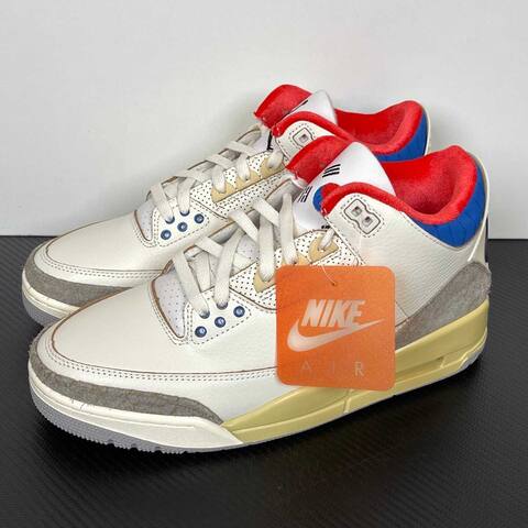 Jordan Air Jordan 3 Retro OG SP IB1482 100 White Black Sport Royal Red US 8 5 UK 7 5 EUR 42 26 5cm Basketball Shoe - Men's (BS-87342)