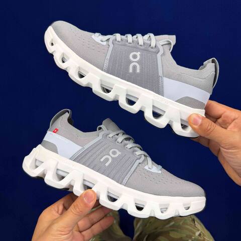 On Cloudswift 4 Grey White Black Running Shoe Running Sneakers (BS-86747)