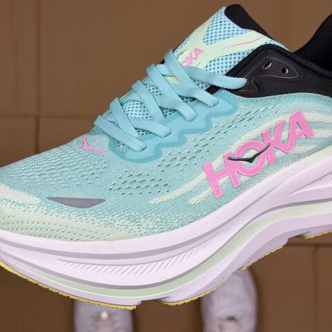 HOKA Bondi 9 Mint Green Pink White Black Yellow Running Shoe Running Sneakers (BS-86906)