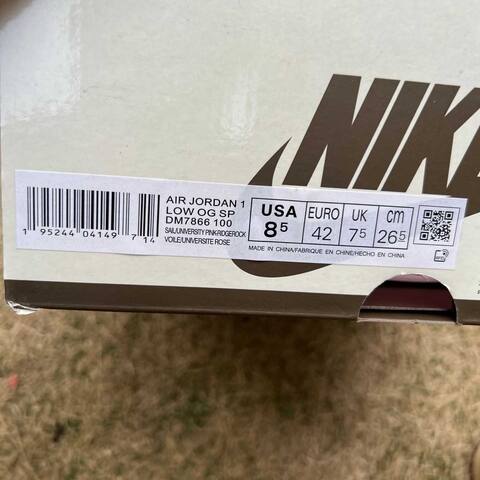 Jordan Air Jordan 1 Low OG SP DM7866 100 Sail University Pink Ridgerock EU 42 Sneaker - Men's (BS-87202)