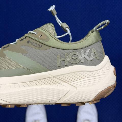 HOKA Transport GTX Olive Green Off White Brown Trail Shoe Trail Running Sneakers (BS-86832)