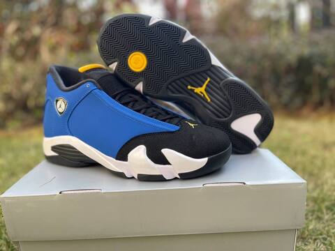 Jordan Air Jordan 14 Retro 487471-407 Varsity Royal Black Yellow White US 9 5 UK 8 5 BR 41 EUR 43 Cm 27 5 Basketball Shoe - Men's (BS-87335)
