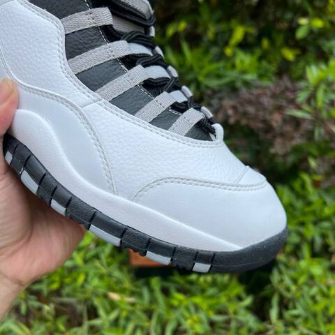 Jordan Air Jordan 10 Retro HJ6779 104 White Black Light Steel Grey US 9 5 UK 8 5 BR 41 EUR 43 Cm 27 5 Basketball Shoe - Men's (BS-87068)