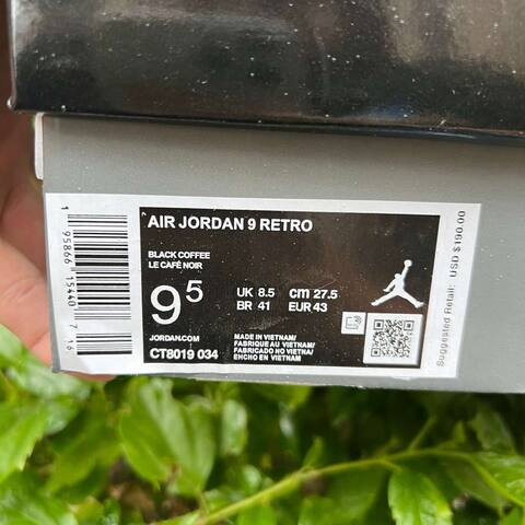 Jordan Air Jordan 9 Retro CT8019 034 Black Light Olive Brown US 9 5 UK 8 5 BR 41 EUR 43 27 5cm Basketball Shoe - Men's (BS-86741)