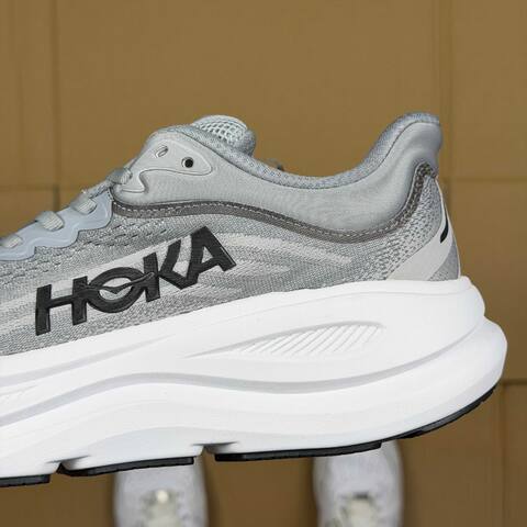 HOKA Bondi 9 Grey White Black Running Shoe Running Sneakers (BS-86910)