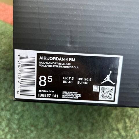 Jordan Air Jordan 4 RM IB8857 141 Sail Armory Blue White US 8 5 UK 7 5 BR 40 EUR 42 Cm 26 5 Basketball Shoe - Men's (BS-87283)