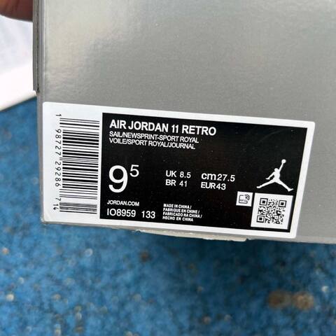 Jordan Air Jordan 11 Retro IO8959 133 sail newsprint sport royal US 9 5 UK 8 5 BR 41 EUR 43 cm