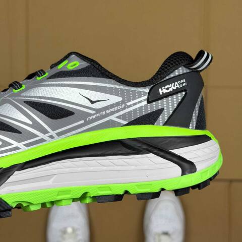 HOKA Mafate Speed 2 Black Grey Neon Green White Trail Shoe Trail Running Sneakers (BS-86894)