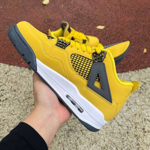 Jordan Air Jordan 4 Retro CT8527 700 Tour Yellow Dark Blue Grey White Black US 8 UK 7 EUR 41 Basketball Shoe - Men's (BS-87251)