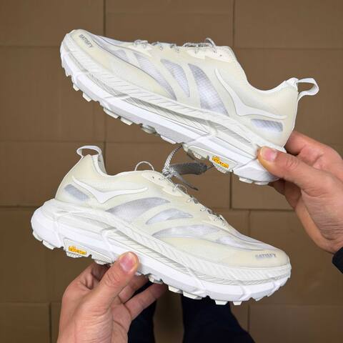 HOKA ONE ONE Mafate Speed 4 LITE 2 Satisfy 1157050 BONE Bone White Silver Trail Shoe Trail Running Sneakers (BS-86940)